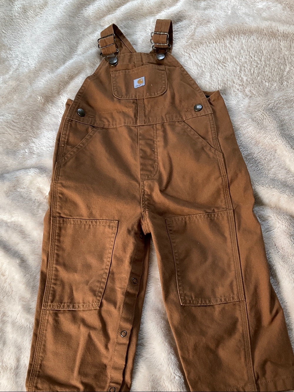 Carhartt toddler baby  Chest Pocket Overalls in Brown